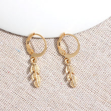 Load image into Gallery viewer, JUST FEEL New Tiny Hoop Earrings For Women Girl Gold Cartilage Hoop Earrings Jewelry Heart Cross Star Triangle Charm Earrings