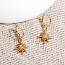 Load image into Gallery viewer, JUST FEEL New Tiny Hoop Earrings For Women Girl Gold Cartilage Hoop Earrings Jewelry Heart Cross Star Triangle Charm Earrings