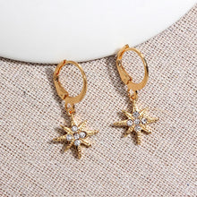 Load image into Gallery viewer, JUST FEEL New Tiny Hoop Earrings For Women Girl Gold Cartilage Hoop Earrings Jewelry Heart Cross Star Triangle Charm Earrings