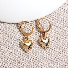 Load image into Gallery viewer, JUST FEEL New Tiny Hoop Earrings For Women Girl Gold Cartilage Hoop Earrings Jewelry Heart Cross Star Triangle Charm Earrings
