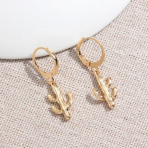 JUST FEEL New Tiny Hoop Earrings For Women Girl Gold Cartilage Hoop Earrings Jewelry Heart Cross Star Triangle Charm Earrings