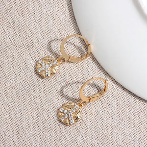 JUST FEEL New Tiny Hoop Earrings For Women Girl Gold Cartilage Hoop Earrings Jewelry Heart Cross Star Triangle Charm Earrings